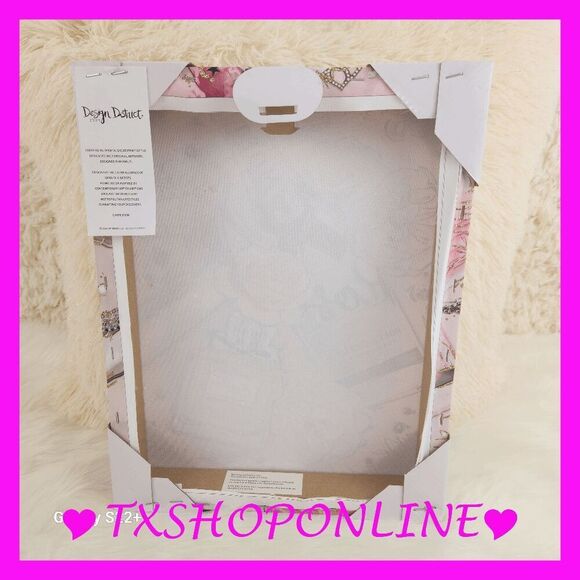 💕💕{Design District} Designer Framed Pink Bling Fashion Wall Art💟💟 New - Picture 2 of 6